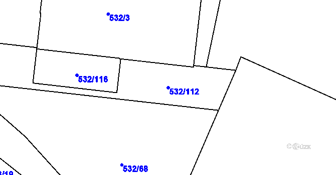 Parcela st. 532/112 v KÚ Lípa nad Dřevnicí, Katastrální mapa