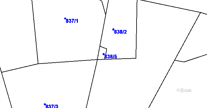 Parcela st. 838/5 v KÚ Lípa nad Dřevnicí, Katastrální mapa