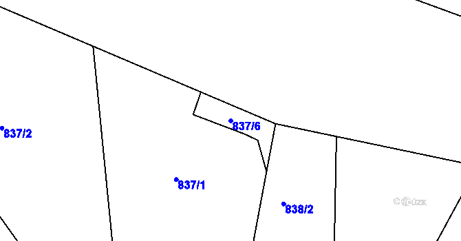 Parcela st. 837/6 v KÚ Lípa nad Dřevnicí, Katastrální mapa