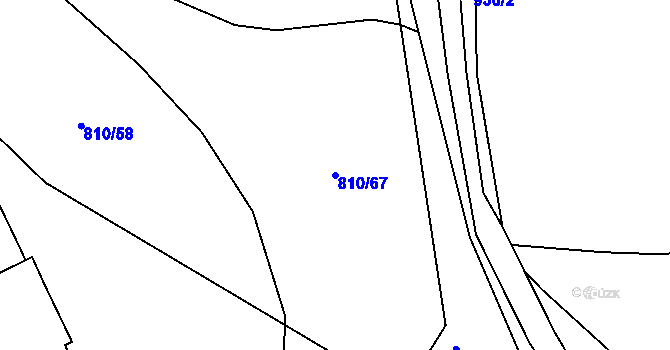 Parcela st. 810/67 v KÚ Lípa nad Dřevnicí, Katastrální mapa