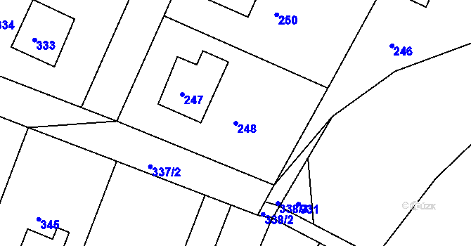 Parcela st. 248 v KÚ Lužkovice, Katastrální mapa