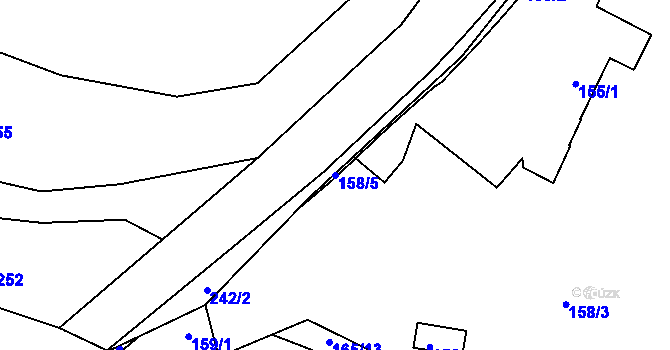 Parcela st. 158/5 v KÚ Želechovice nad Dřevnicí, Katastrální mapa