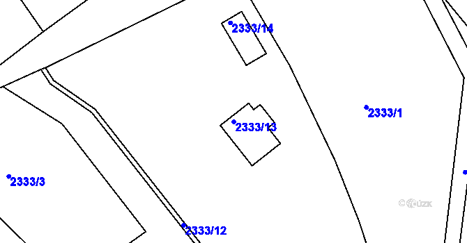 Parcela st. 2333/13 v KÚ Želechovice nad Dřevnicí, Katastrální mapa