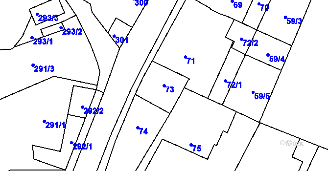 Parcela st. 73 v KÚ Želechovice nad Dřevnicí, Katastrální mapa