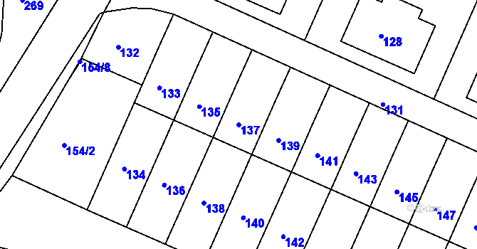 Parcela st. 137 v KÚ Želechovice nad Dřevnicí, Katastrální mapa
