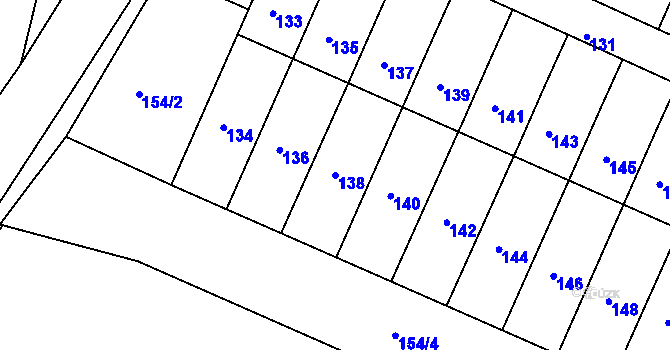 Parcela st. 138 v KÚ Želechovice nad Dřevnicí, Katastrální mapa