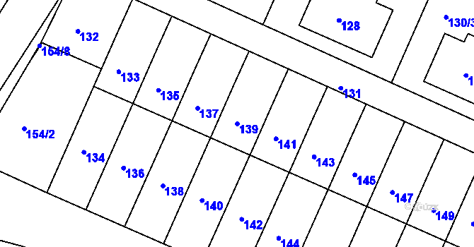 Parcela st. 139 v KÚ Želechovice nad Dřevnicí, Katastrální mapa