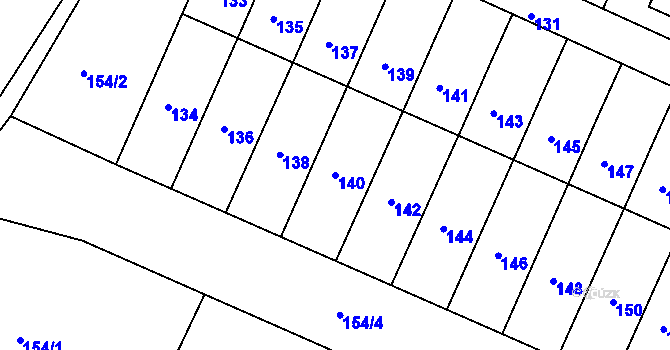 Parcela st. 140 v KÚ Želechovice nad Dřevnicí, Katastrální mapa