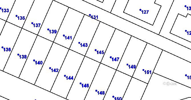 Parcela st. 145 v KÚ Želechovice nad Dřevnicí, Katastrální mapa