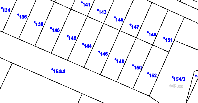 Parcela st. 146 v KÚ Želechovice nad Dřevnicí, Katastrální mapa