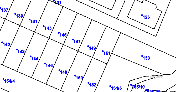 Parcela st. 149 v KÚ Želechovice nad Dřevnicí, Katastrální mapa