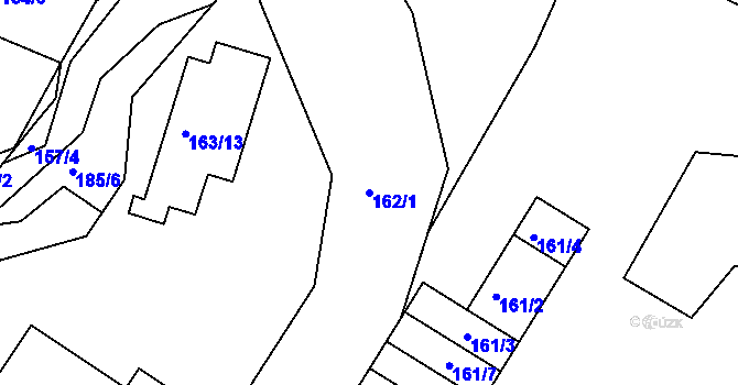 Parcela st. 162/1 v KÚ Želechovice nad Dřevnicí, Katastrální mapa