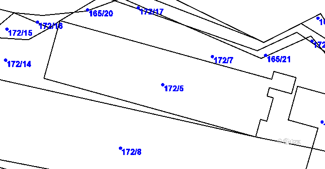 Parcela st. 172/5 v KÚ Želechovice nad Dřevnicí, Katastrální mapa