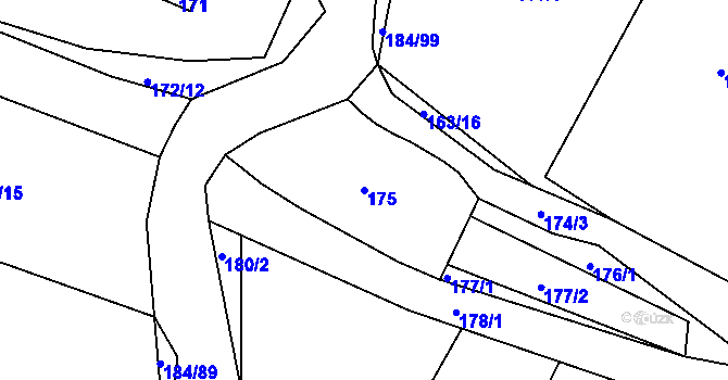 Parcela st. 175 v KÚ Želechovice nad Dřevnicí, Katastrální mapa