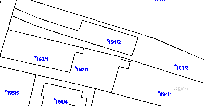 Parcela st. 192/2 v KÚ Želechovice nad Dřevnicí, Katastrální mapa