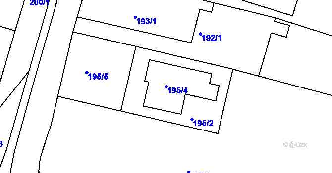 Parcela st. 195/4 v KÚ Želechovice nad Dřevnicí, Katastrální mapa