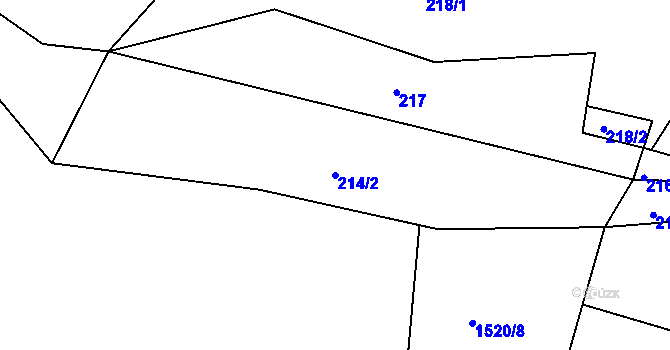 Parcela st. 214/2 v KÚ Želechovice nad Dřevnicí, Katastrální mapa