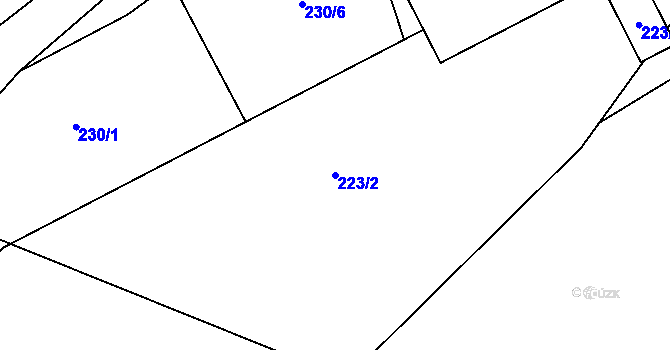 Parcela st. 223/2 v KÚ Želechovice nad Dřevnicí, Katastrální mapa