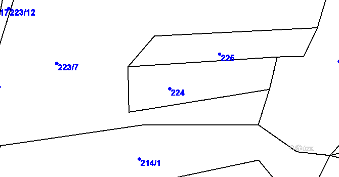 Parcela st. 224 v KÚ Želechovice nad Dřevnicí, Katastrální mapa