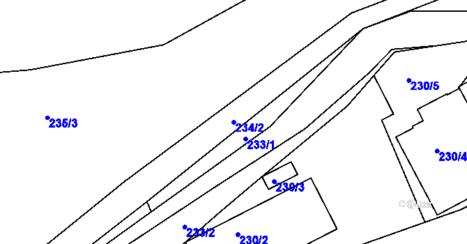 Parcela st. 234/2 v KÚ Želechovice nad Dřevnicí, Katastrální mapa