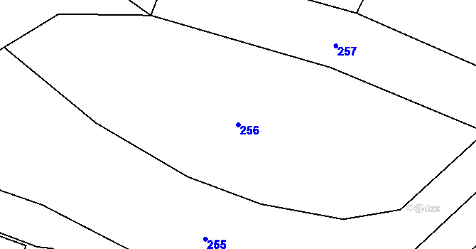 Parcela st. 256 v KÚ Želechovice nad Dřevnicí, Katastrální mapa