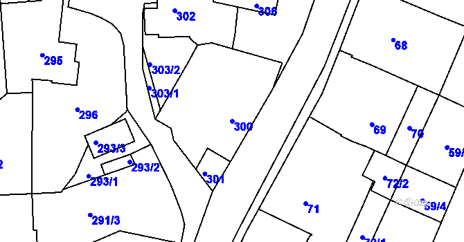 Parcela st. 300 v KÚ Želechovice nad Dřevnicí, Katastrální mapa
