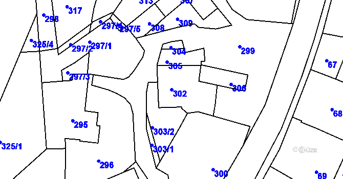 Parcela st. 302 v KÚ Želechovice nad Dřevnicí, Katastrální mapa