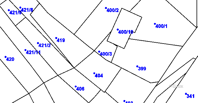 Parcela st. 400/3 v KÚ Želechovice nad Dřevnicí, Katastrální mapa