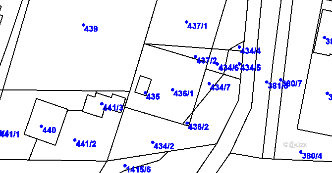 Parcela st. 436 v KÚ Želechovice nad Dřevnicí, Katastrální mapa