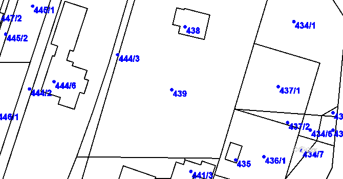 Parcela st. 439 v KÚ Želechovice nad Dřevnicí, Katastrální mapa