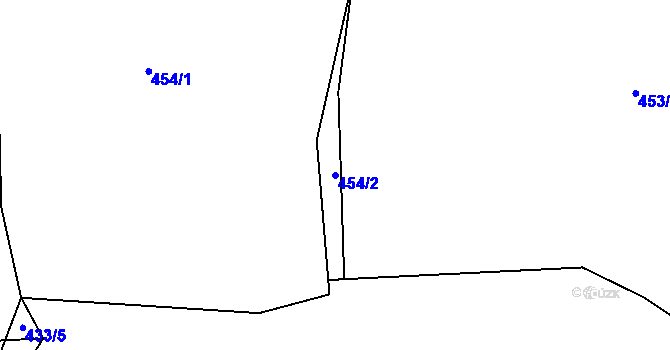 Parcela st. 454/2 v KÚ Želechovice nad Dřevnicí, Katastrální mapa