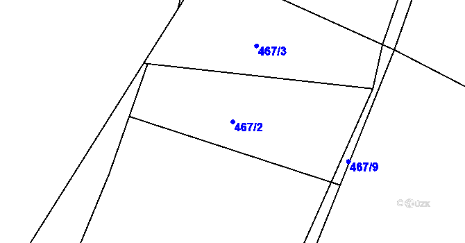 Parcela st. 467/2 v KÚ Želechovice nad Dřevnicí, Katastrální mapa