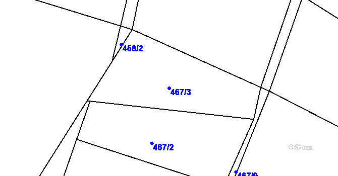 Parcela st. 467/3 v KÚ Želechovice nad Dřevnicí, Katastrální mapa