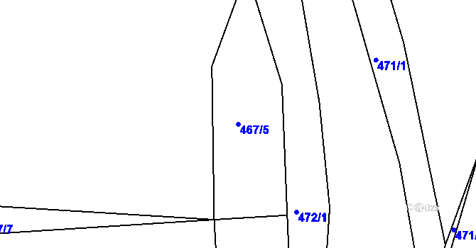 Parcela st. 467/5 v KÚ Želechovice nad Dřevnicí, Katastrální mapa