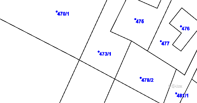 Parcela st. 473/1 v KÚ Želechovice nad Dřevnicí, Katastrální mapa