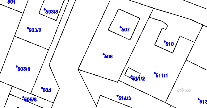 Parcela st. 508 v KÚ Želechovice nad Dřevnicí, Katastrální mapa