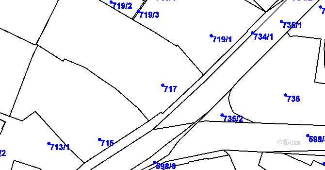 Parcela st. 717 v KÚ Želechovice nad Dřevnicí, Katastrální mapa
