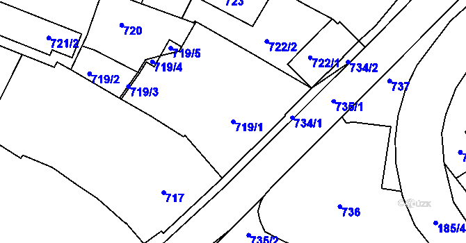 Parcela st. 719/1 v KÚ Želechovice nad Dřevnicí, Katastrální mapa