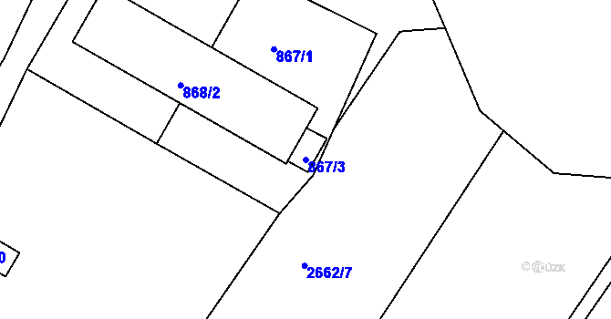 Parcela st. 867/3 v KÚ Želechovice nad Dřevnicí, Katastrální mapa