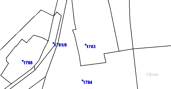 Parcela st. 1783 v KÚ Želechovice nad Dřevnicí, Katastrální mapa