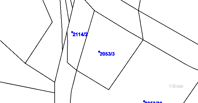 Parcela st. 2053/3 v KÚ Želechovice nad Dřevnicí, Katastrální mapa