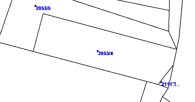 Parcela st. 2053/4 v KÚ Želechovice nad Dřevnicí, Katastrální mapa