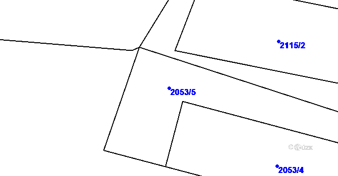 Parcela st. 2053/5 v KÚ Želechovice nad Dřevnicí, Katastrální mapa