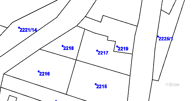 Parcela st. 2217 v KÚ Želechovice nad Dřevnicí, Katastrální mapa