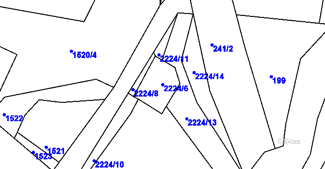 Parcela st. 2224/6 v KÚ Želechovice nad Dřevnicí, Katastrální mapa