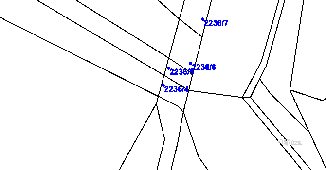 Parcela st. 2236/4 v KÚ Želechovice nad Dřevnicí, Katastrální mapa