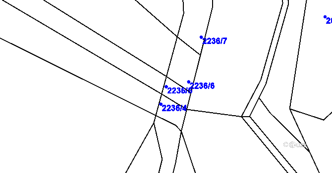 Parcela st. 2236/5 v KÚ Želechovice nad Dřevnicí, Katastrální mapa
