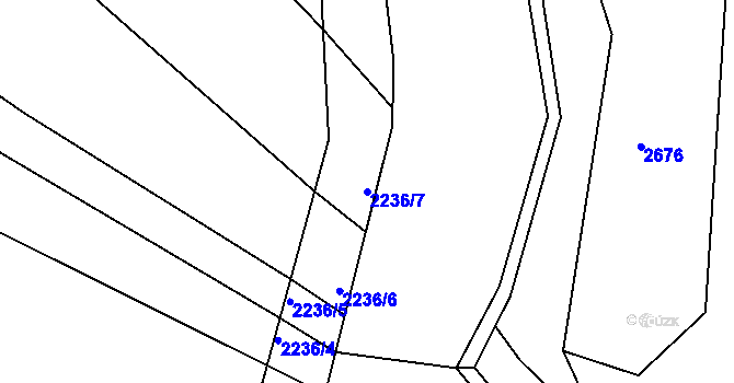 Parcela st. 2236/7 v KÚ Želechovice nad Dřevnicí, Katastrální mapa