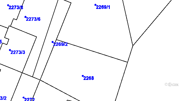 Parcela st. 2268 v KÚ Želechovice nad Dřevnicí, Katastrální mapa