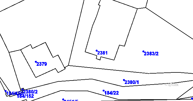 Parcela st. 2381 v KÚ Želechovice nad Dřevnicí, Katastrální mapa